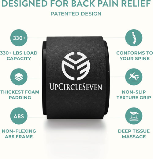 Back Roller & Yoga Wheel - Relieve Lower & Upper Back Pain & Stiffness - Therapeutically Stretch, Mobilize & Decompress Your Spine - Increase Mobility, Flexibility & Alignment