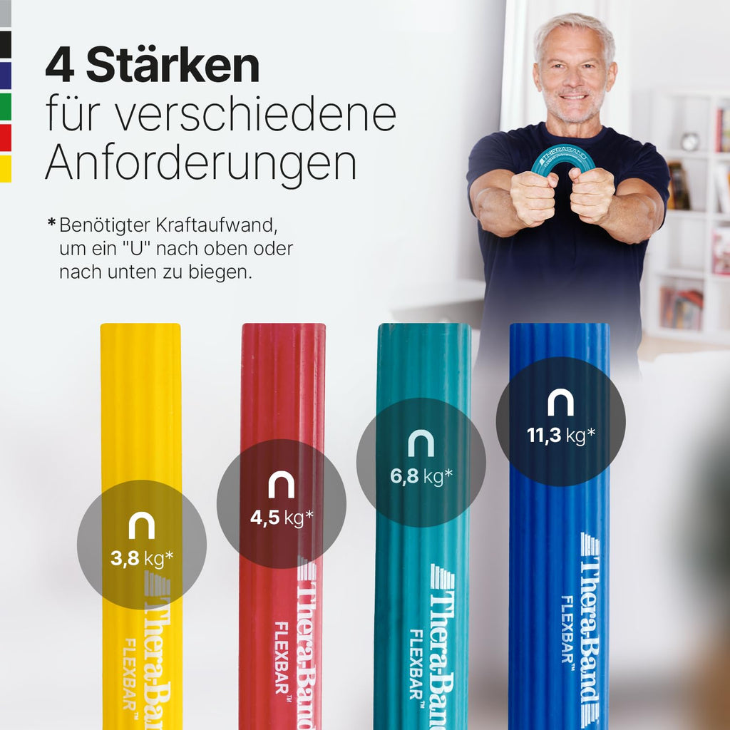 Flexbar, Tennis Elbow Therapy Bar, Relieve Tendonitis Pain & Improve Grip Strength, Resistance Bar for Golfers Elbow & Tendinitis, Green, Medium, Intermediate