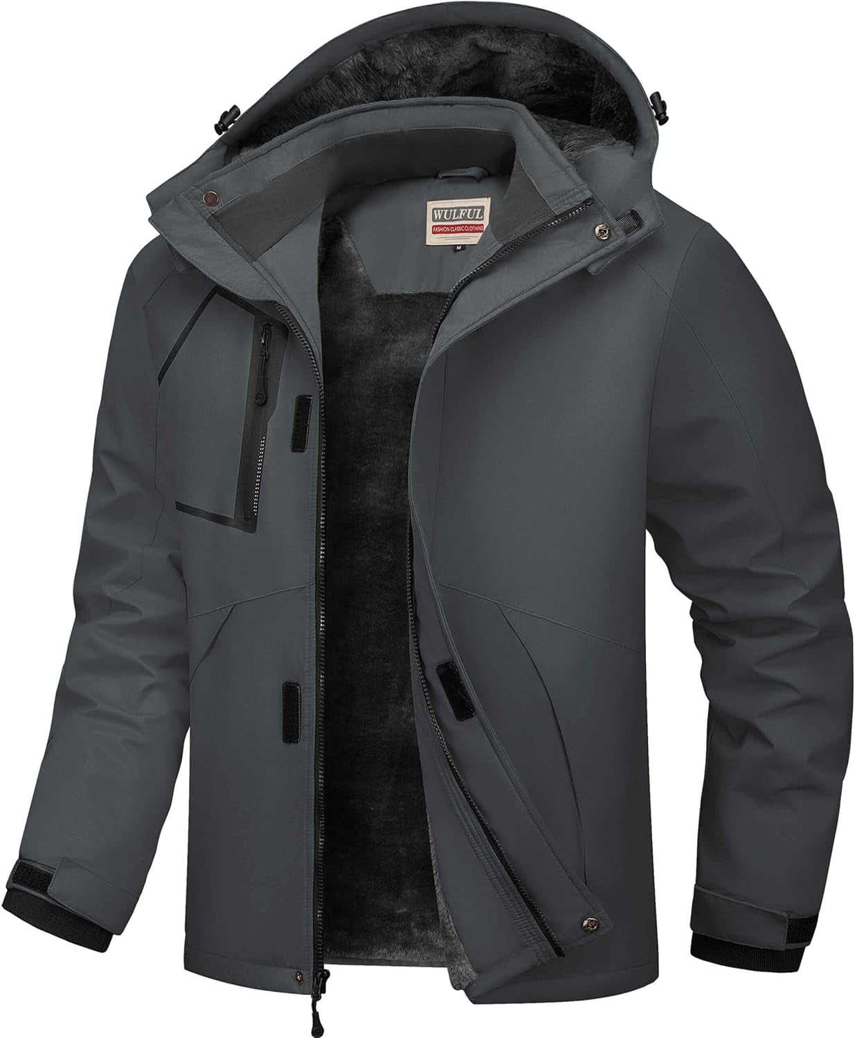 Men'S Waterproof Ski Jacket Warm Winter Coats Windproof Winter Jackets for Men Fleece Lined Windbreaker with Hood